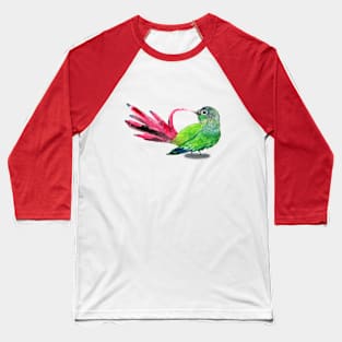 Preening green cheek conure acrylic ink Baseball T-Shirt